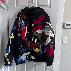 Members Only Looney Tunes Graphic Puffer Jacket